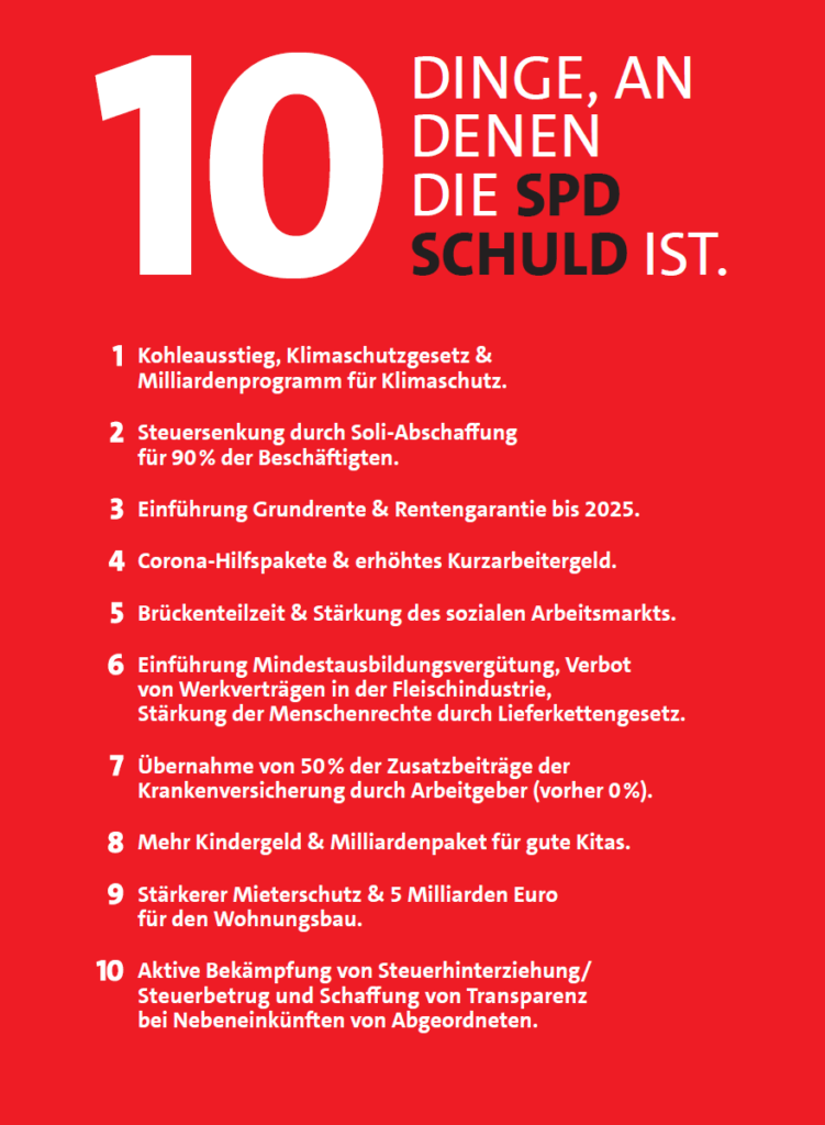 10 Dinge, an denen die SPD schuld ist.