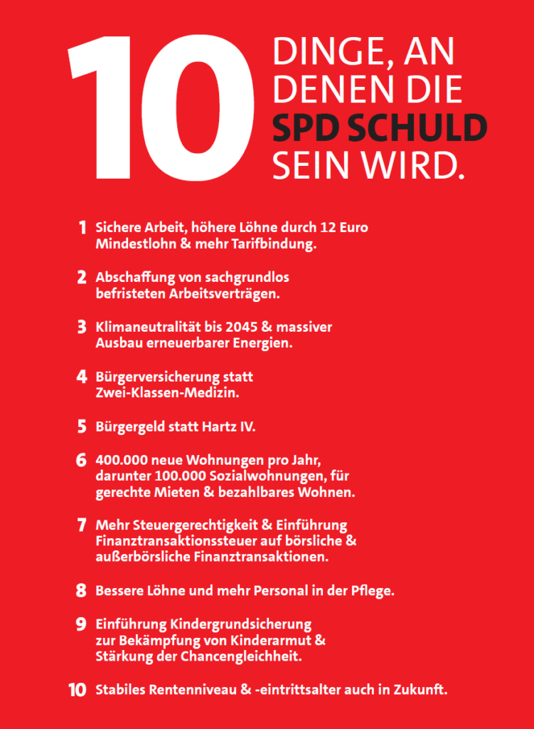10 Dinge, an denen die SPD schuld sein wird.