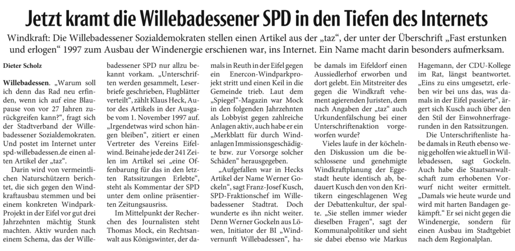 Jetzt kramt die Willebadessener SPD in den Tiefen des Internets